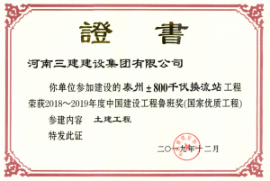 【魯班獎】集團(tuán)公司斬獲中國建筑行業(yè)工程質(zhì)量最高榮譽！